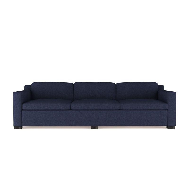 Mercer Track-Arm Extra Long Sofa, 33.5" H x 120" W x 39" D, Plush Velvet Haze, Ebony
