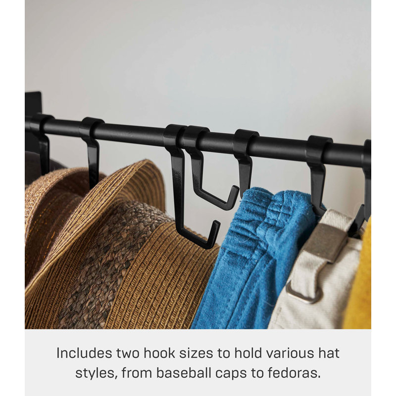 Adjustable Black Steel Hat Hanging Organizer