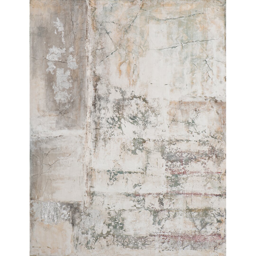 'Abstract Colour Composition with Beige and Silver' Gemäldedruck auf Leinwand