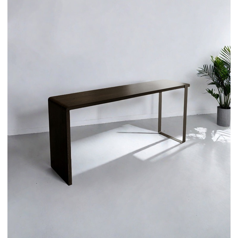 Table de bar moderne en pin noir moderne et minimaliste, H 41,34 po x L 86,61 po x l 19,69 po