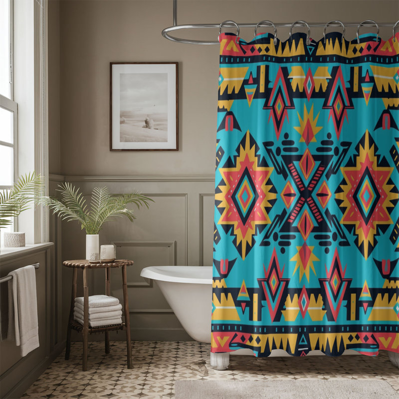 Rideau de douche standard 1 pièce Western Color Burst, H 74 po x l 71 po