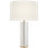 Lineham Cordless Table Lamp in Crystal and Hand-Rubbed Antique Brass with Linen Shade