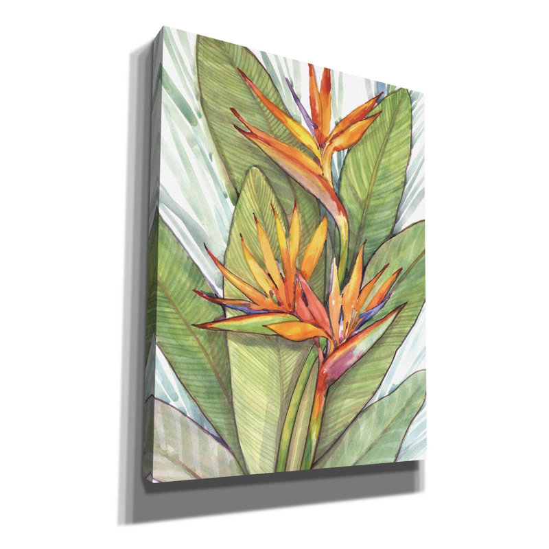 «Tropical Botanical Paradise I» par Tim O'toole, art mural sur toile, H 16 po x l 12 po x P 0,75 po