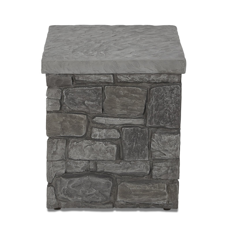 SEDONA 19"H Square Concrete Propane Tank Cover and Side Table by Real Flame, Grey, 19" H x 17" W x 17" D