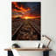 Chemin de fer dans un paysage coucher de soleil I sur toile-970517584-999393873