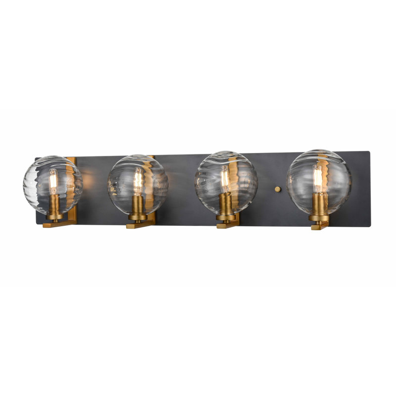 Éclairage pour meuble-lavabo 4 lumières Colombard, Laiton / Noir, 3