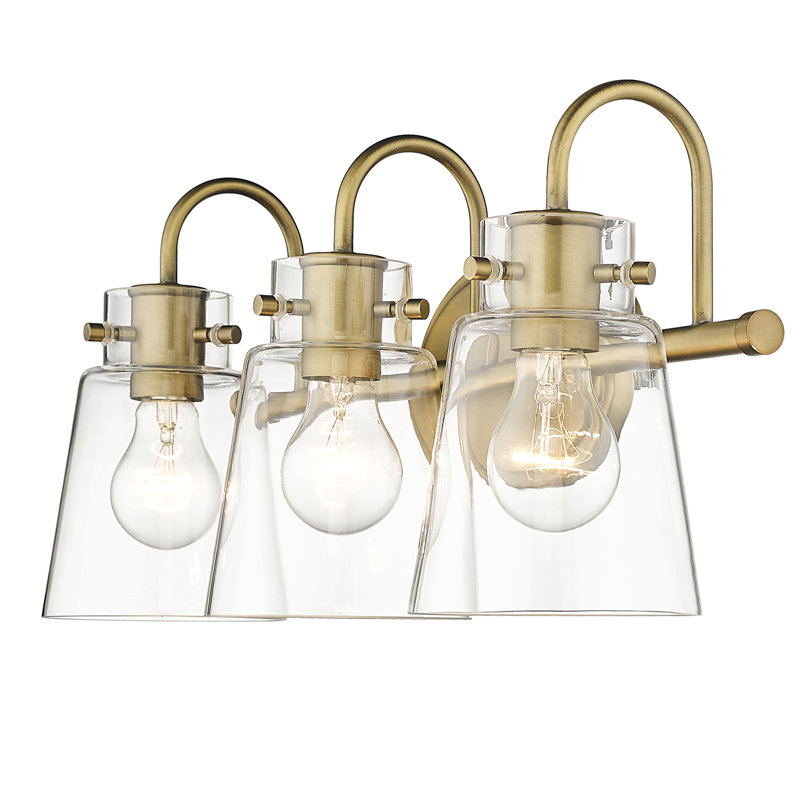 3 - Light Dimmable Vanity Light, Antique Brass