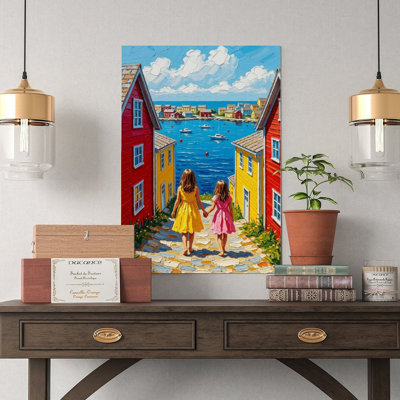 Canvas Wall Art Lunenburg Nova Scotia Print, Colorful Coast Wall Art, Mothers Day Gift From Daughter-1 Vintage Poster Print Home Decor