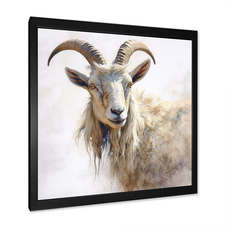 «Graceful Goat Grazers III», reproduction sur toile, H 16 po x l 16 po x P 1 po, Cadre simple noir
