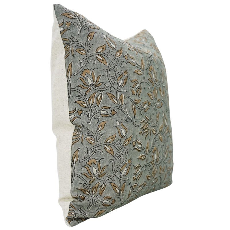 Housse de coussin Fabcline en lin pur, décor maison de campagne (Kamal Dutta), H 14 po x l 20 po, Forme rectangulaire