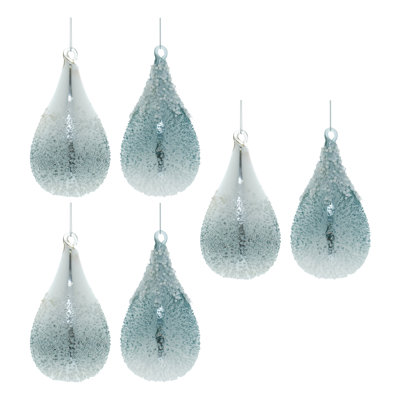 Ornement en forme de goutte de verre écume de mer (ensemble de 6)