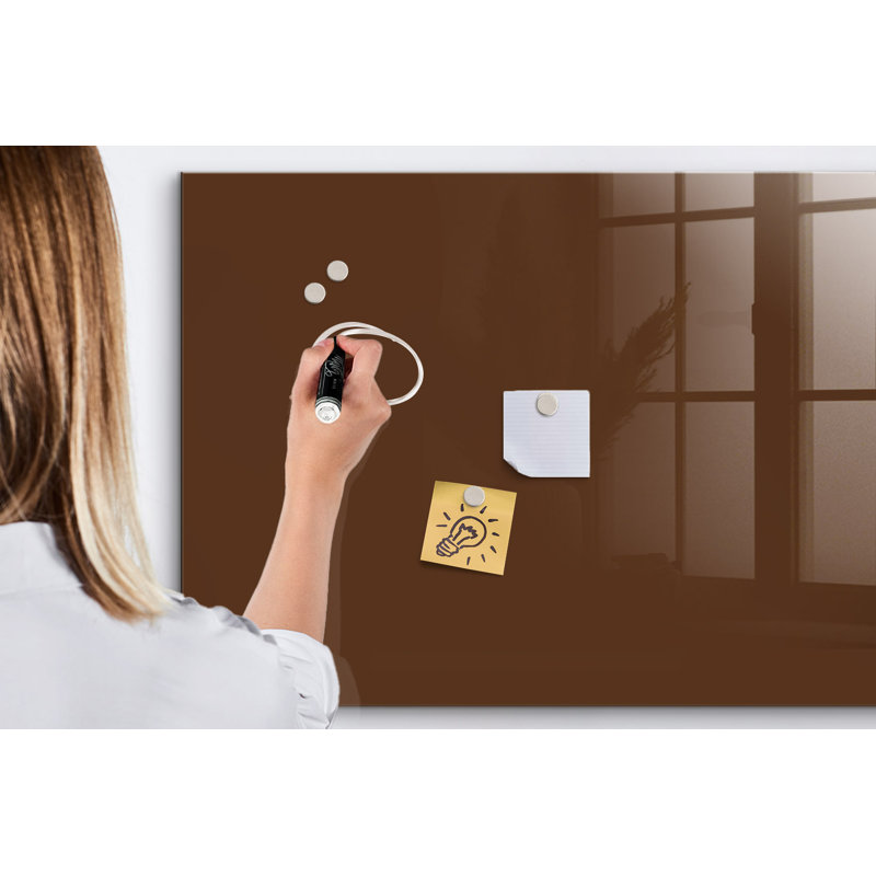 Magnetic Glass Dry Erase Board, Brown