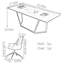 Bureau d'ordinateur rectangulaire