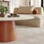Table basse ronde en travertin moderne avec piédestal en bois massif-1068650544-1068650549