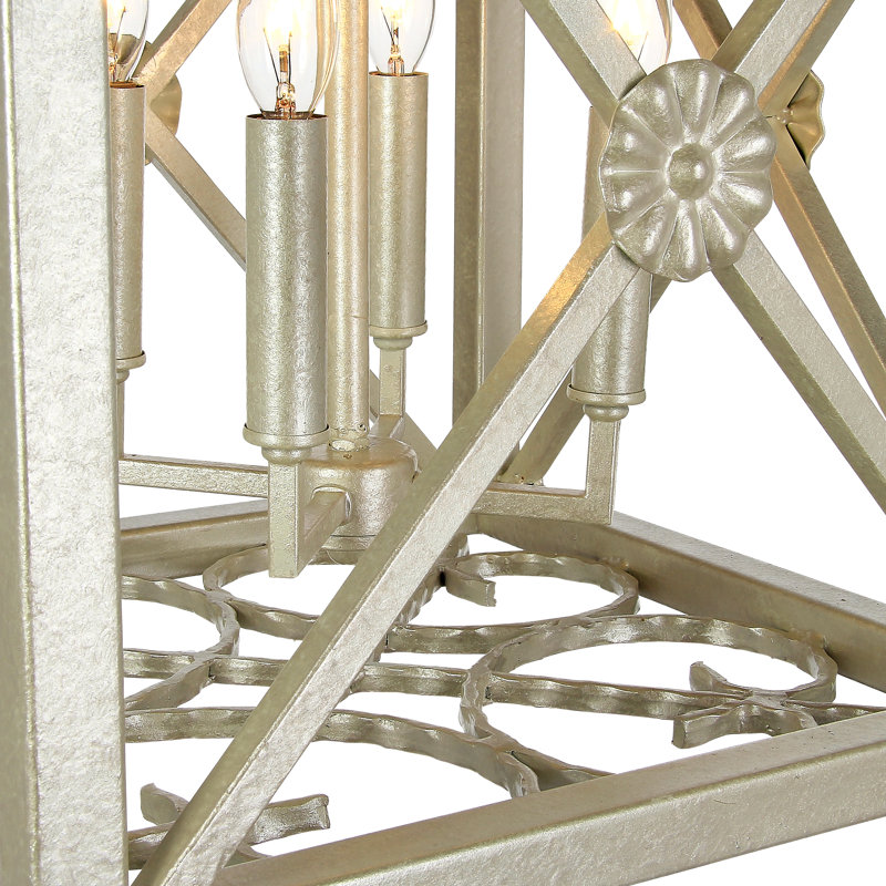 Lanterne suspendue d'extérieur à 4 ampoules H 16 po, Blanc huître