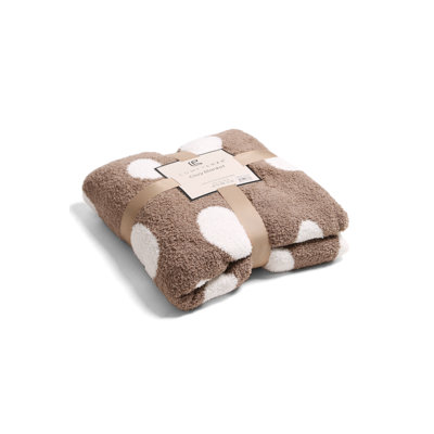 Polka Dot Pattern Luxury Soft Throw Blanket - COFFEE