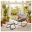 Chaise berçante en rotin avec repose-pieds PE-888283578