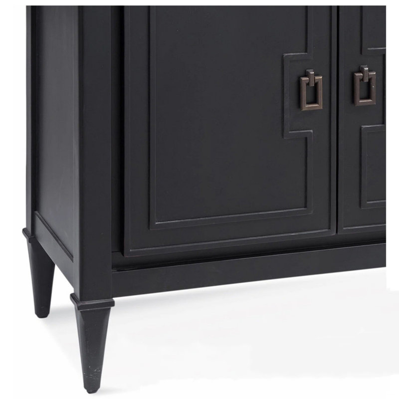 Buffet rétro en bois massif noir