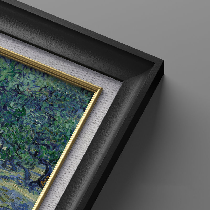 «Post Grove», ensemble d'impression sur bois encadrée 26 po x 36 po, H 36 po x l 26 po, Noir
