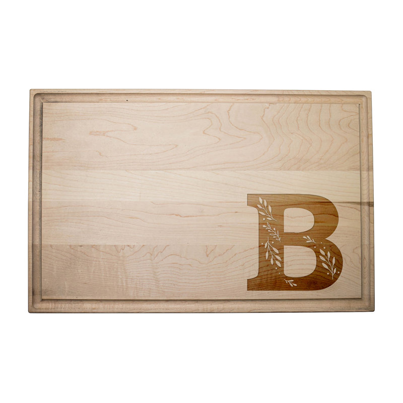 Floral Monogram - B Cutting Board