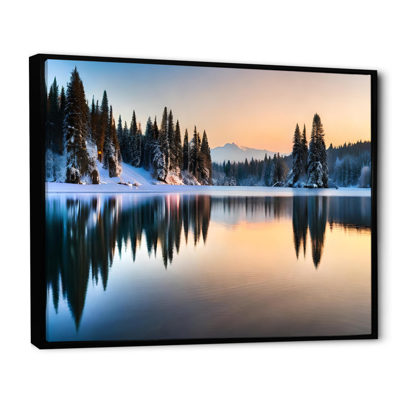 «Winter Alaskan Beauty V» sur toile, H 12 po x l 20 po x P 1 po, Cadre flottant noir