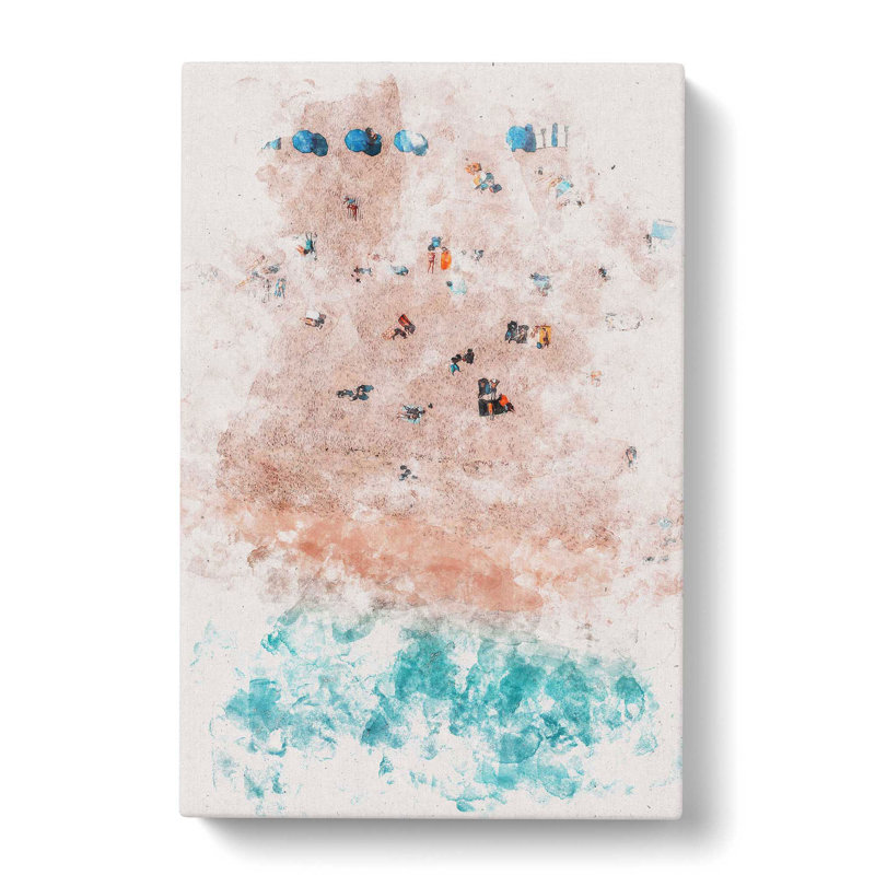 Sunbathing On South Beach Miami - Wrapped Canvas Painting, 91cm H x 60cm W x 3cm D