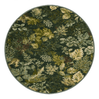 Machine Washable Nature Green Area Rug