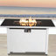Foyer d'extérieur rectangulaire en métal - Table chauffante d'extérieur avec une production de chaleur élevée et une fabrication durable