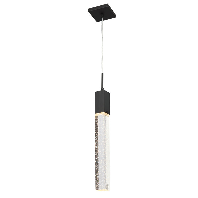 Luminaire suspendu 1 lumière DEL Original Glacier, Transparent, Noir mat, Bubble Glacier K9