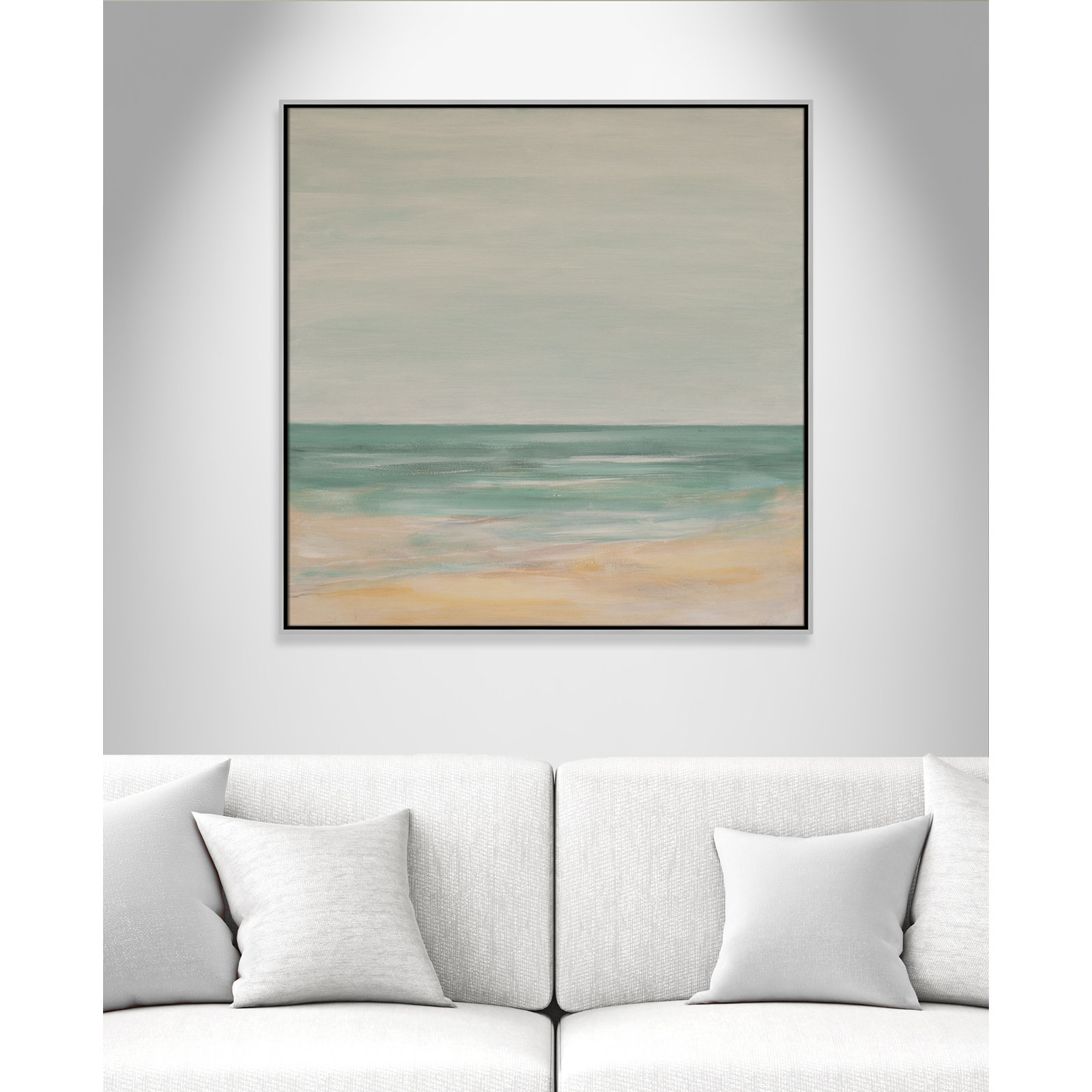Horizon Print by S.H. Khan, 37.5" H x 37.5" W, Silver