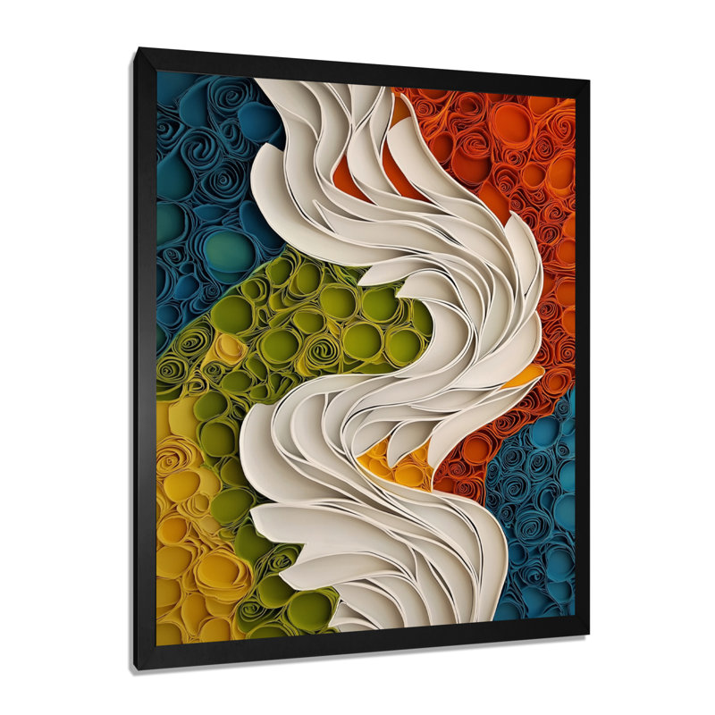 Oras - Abstract Canvas Wall Art, Black, 20" H x 12" W, Single Picture Framed Print