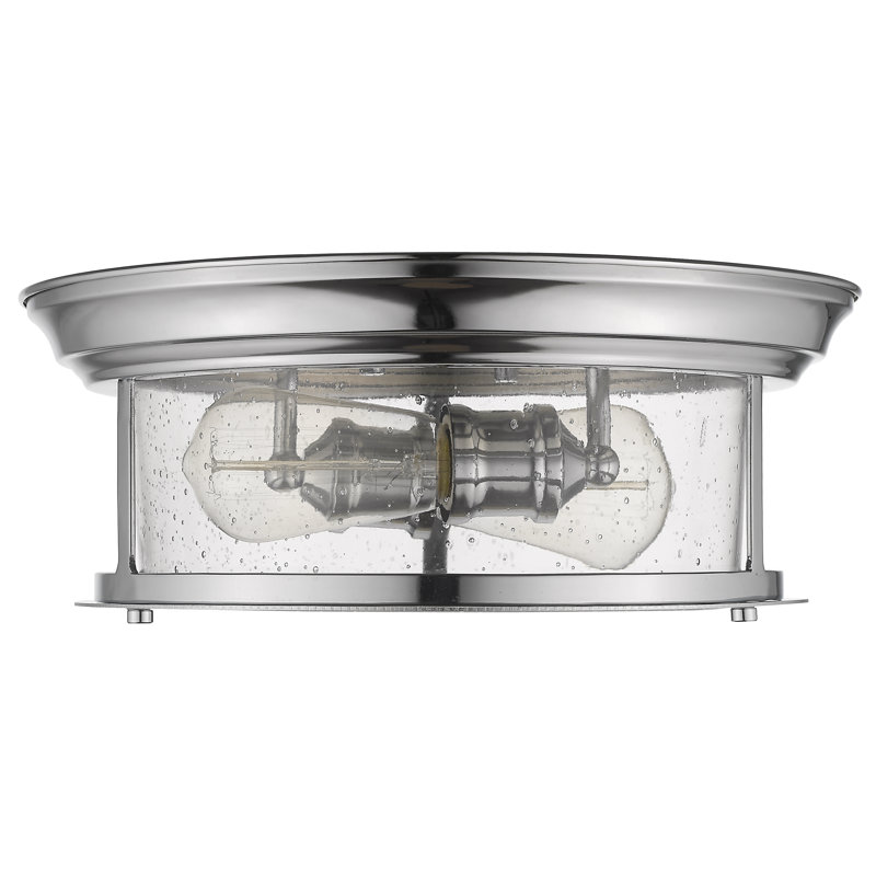Canale Glass Flush Mount, Chrome, 5.5"H x 13.5"W x 13.5"D