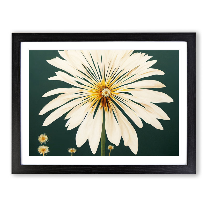 Idyllic Flower - Single Picture Frame Print, 46cm H x 64cm W x 2cm D, Black
