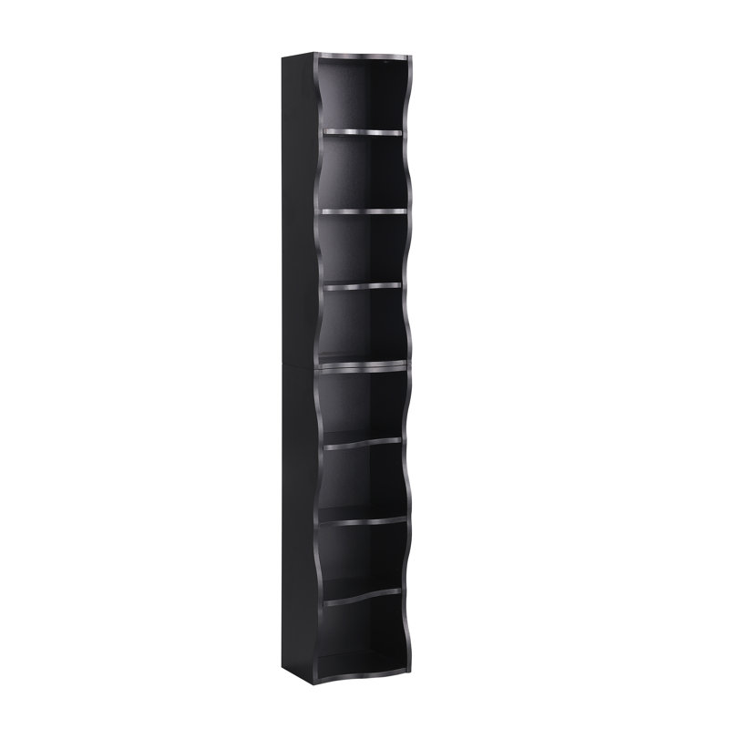 Bibliothèque ultra-mince réglable à 8 couches avec bordure ondulée, parfaite pour la présentation et le rangement de votre bureau personnel