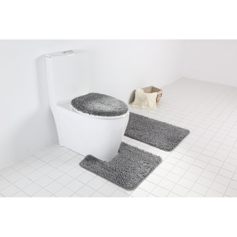 Saveion Non-Slip Bath Rug, Gray