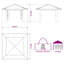 vidaXL Gazebo 210D Oxford with Silver Coating Outdoor Garden Shelter Shade Sun-133005950-133005947