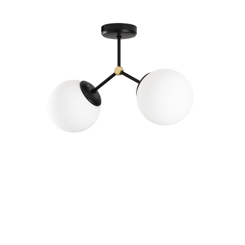Lustre sphérique Jiannah Spoutnik, Noir blanc