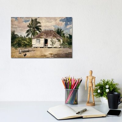 Native Huts, Nassau by Winslow Homer - Wrapped Canvas Painting