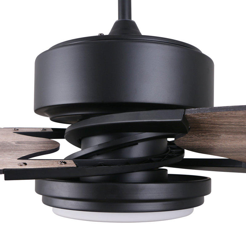 Maddox 52'' Ceiling Fan with Remote, Light Kit Included, Black, Brown