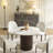 Alpena Round Faux Marble Dining Table With Wood Fluted Base-756835408-756835414-748332735