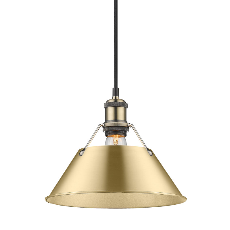 Weatherford 1 - Light Pendant, Aged Brass, 130" H x 10" W x 10" D, Brushed Champagne Bronze