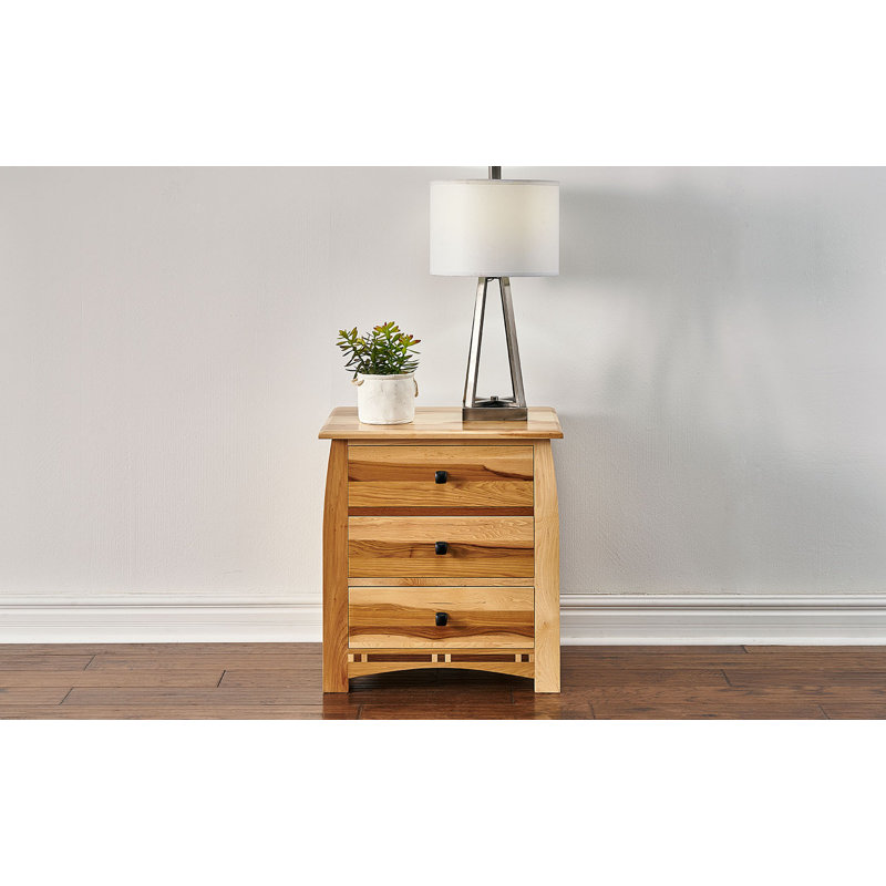 Asdsit 3-drawer Solid Wood Nightstand