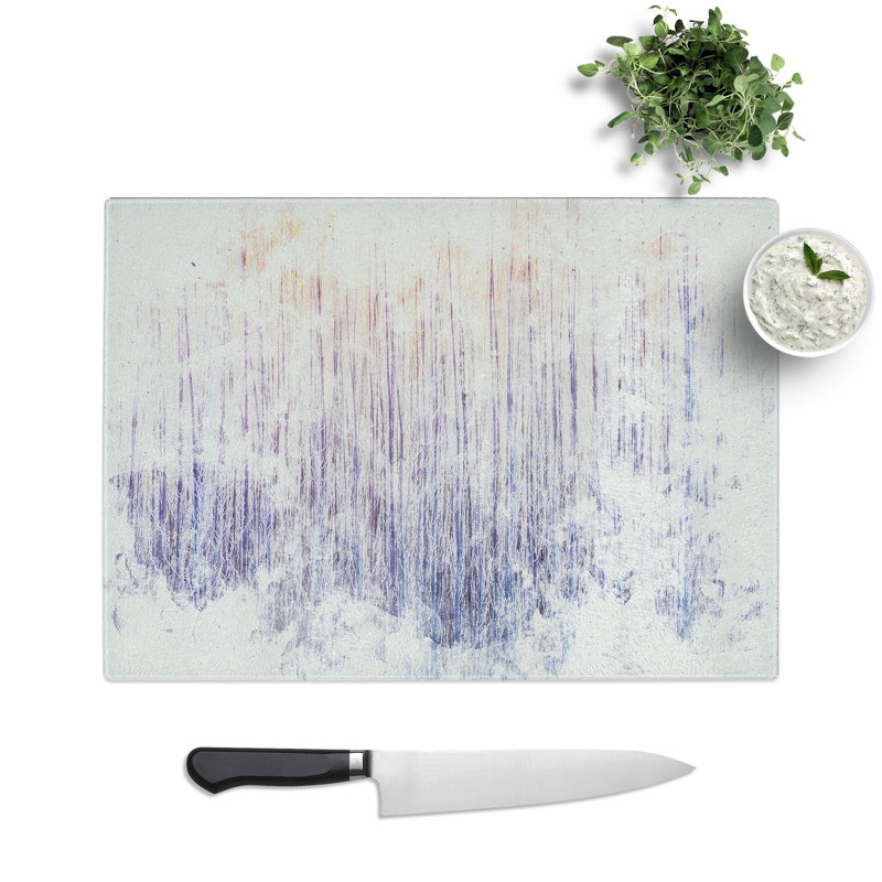 Tempered Glass Warm Winter Forest Watercolour Chopping Board, 28.5 cm x 39 cm