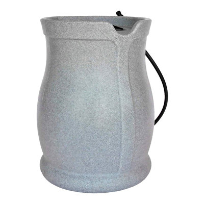 FCMP Outdoor RB-CAT Catalina 45 Gallon Water Rain Catcher Barrel, Light Granite