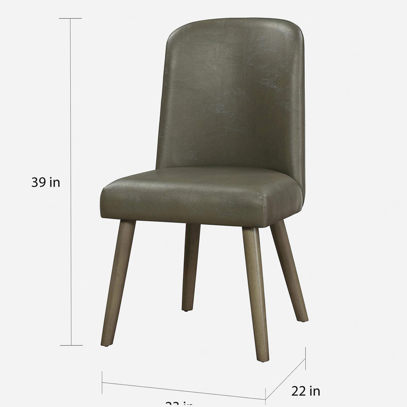 Chaise d'appoint en cuir synthétique Velen gris avec grain de bois de chêne gris (ensemble de deux pièces)