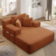 Luxueuse chaise longue convertible avec fonction canapé-lit 2-en-1, coussin en mousse à ressort, pochette de rangement et conception sans assemblage pour les petits espaces-130000066