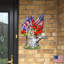 Fixation murale drapeau américain et bouquet d’été