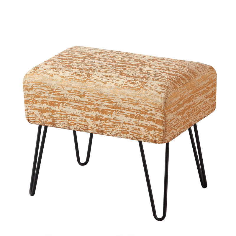 48.3cm Wide Rectangle Solid Colour Standard Ottoman, Honey Gold