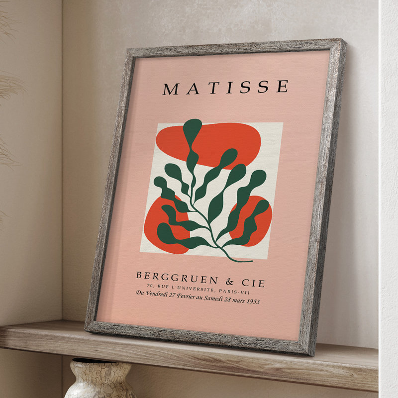 Matisse Cccxxix, reproduction d'art encadrée - bois massif, H 15 po x l 12 po