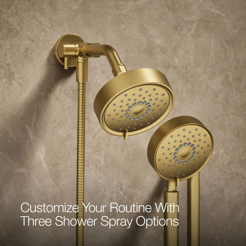 Kohler Purist Performance Showering Kit, 2.5 GPM Multifunction Showerhead and Handshower Package, Three Spray Settings